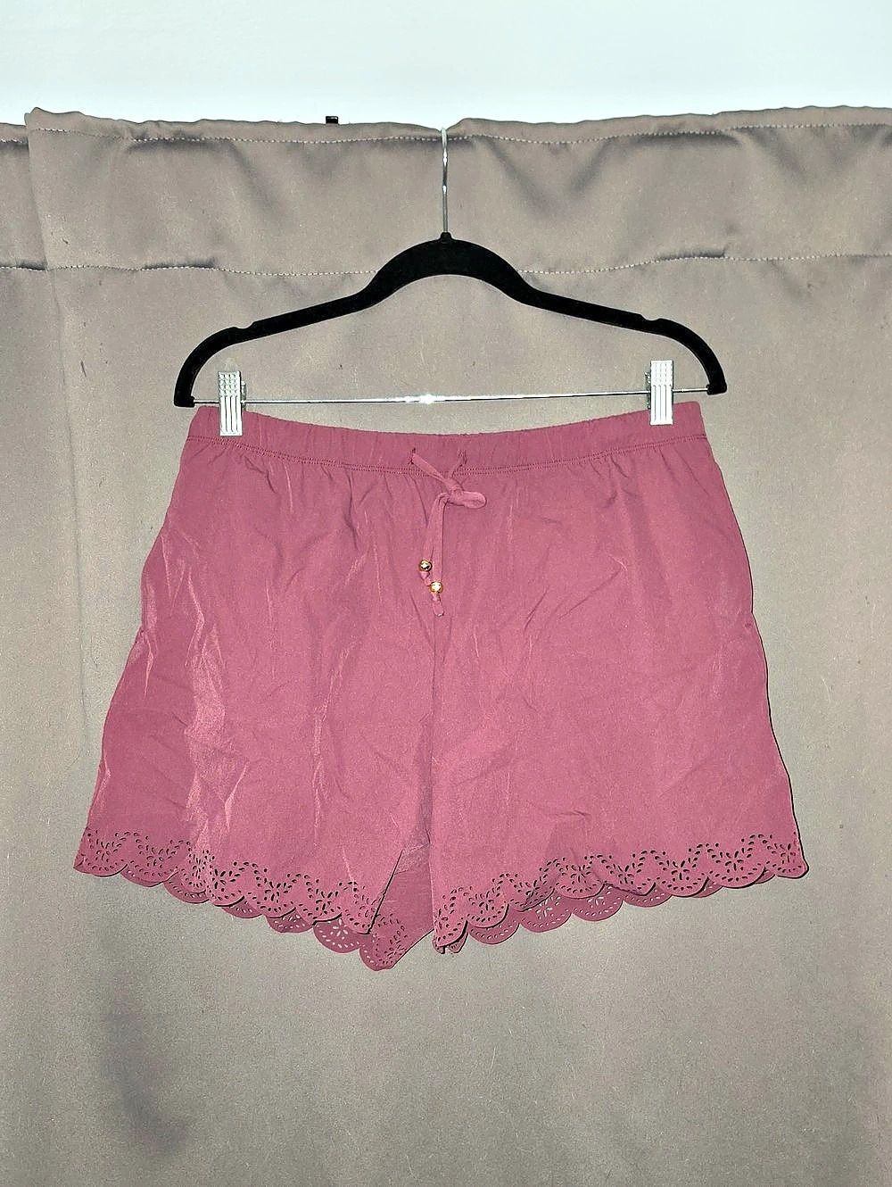 Halara Scalloped Swim Shorts in Purple Size Large